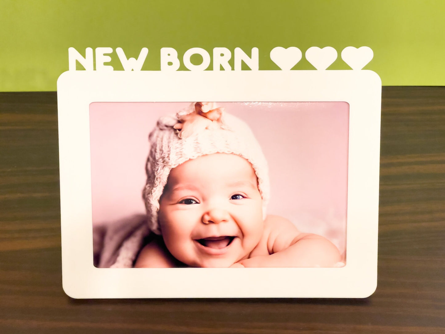 Photo frame for desk and wall- New born baby, photo size 10cm.x15cm.