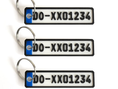 Custom car license plate keychain