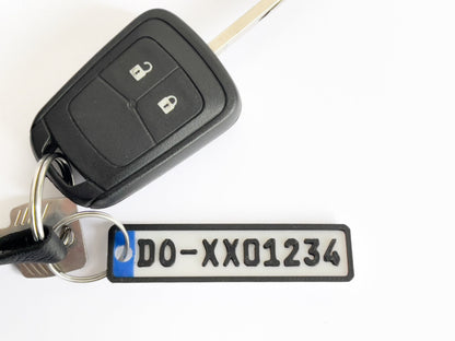 Custom car license plate keychain