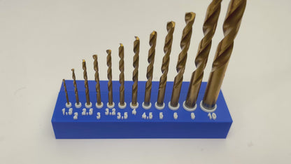 Magnetic Drill Bit Wall Holder – Organized by Size | 3D Printed in Various Colors (Drill bits are not included)