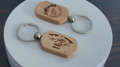 Personalized Engraved wooden keychain