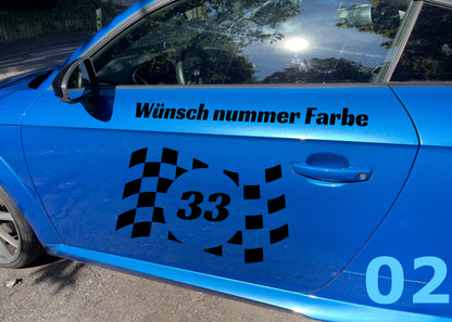 Racing car custom number- Decal / Car Sticker