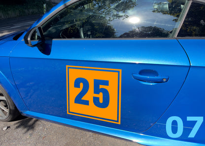 Racing car custom number- Decal / Car Sticker