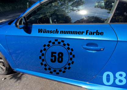 Racing car custom number- Decal / Car Sticker